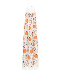 Pumpkin Design Taper Candles Set of 3